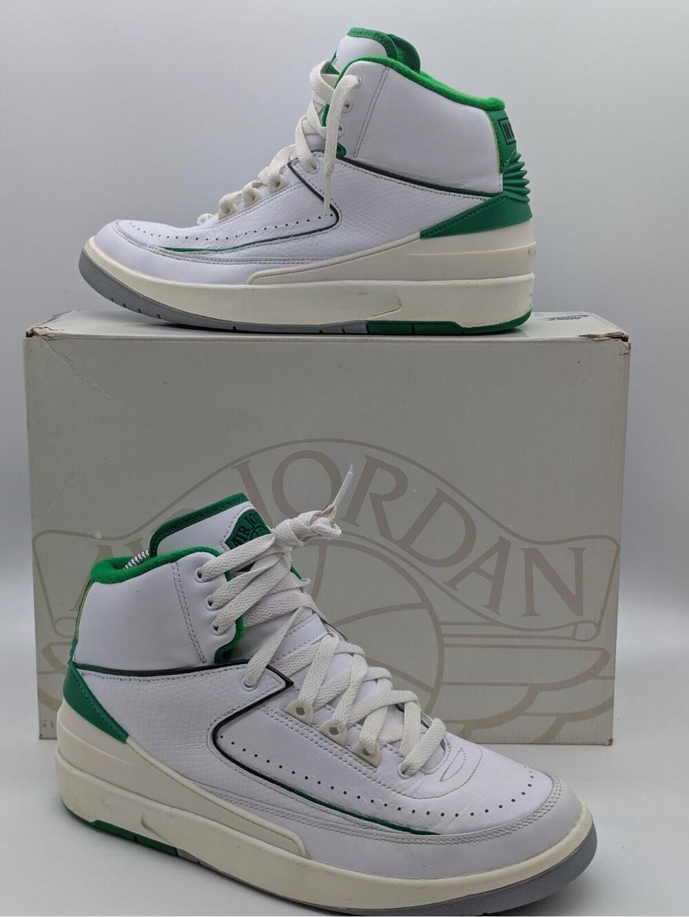 Air Jordan 2 Retro Lucky Green White Mens Size 8 / Women's 9.5 DR884-103 Sneaker